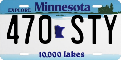 MN license plate 470STY