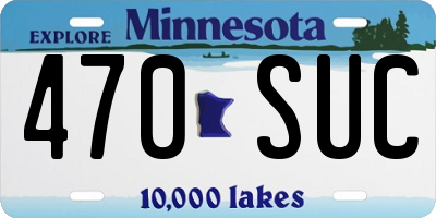 MN license plate 470SUC