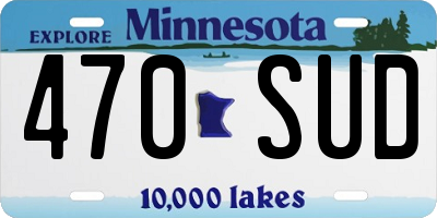 MN license plate 470SUD
