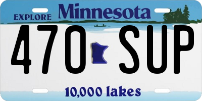 MN license plate 470SUP