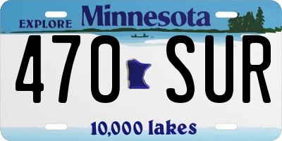 MN license plate 470SUR