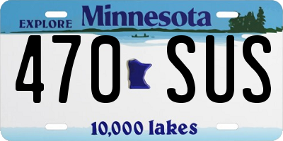MN license plate 470SUS