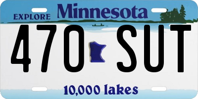 MN license plate 470SUT