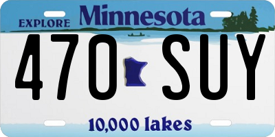 MN license plate 470SUY