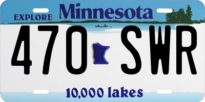 MN license plate 470SWR