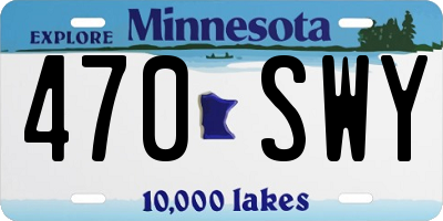 MN license plate 470SWY