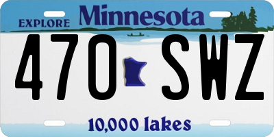 MN license plate 470SWZ