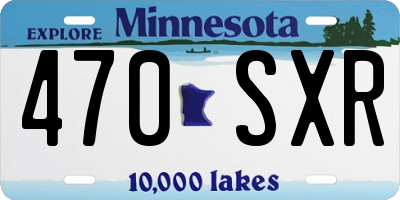 MN license plate 470SXR