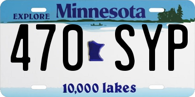 MN license plate 470SYP
