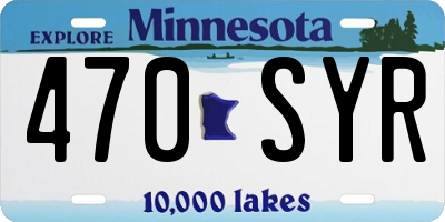 MN license plate 470SYR