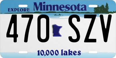 MN license plate 470SZV