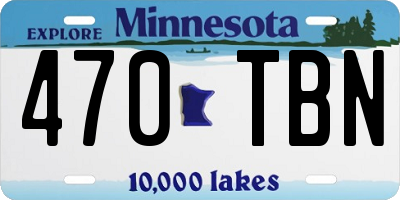 MN license plate 470TBN