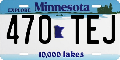 MN license plate 470TEJ