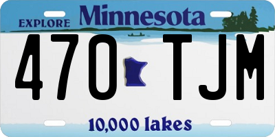 MN license plate 470TJM