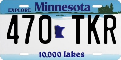 MN license plate 470TKR