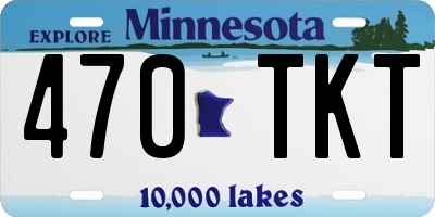MN license plate 470TKT