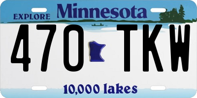 MN license plate 470TKW