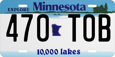 MN license plate 470TOB