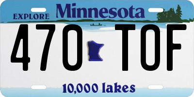 MN license plate 470TOF