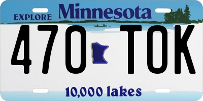 MN license plate 470TOK
