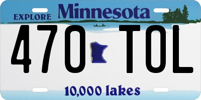 MN license plate 470TOL