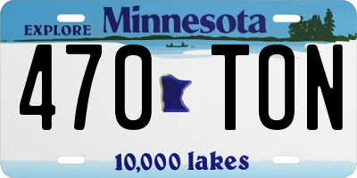 MN license plate 470TON