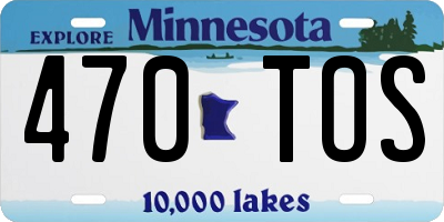 MN license plate 470TOS