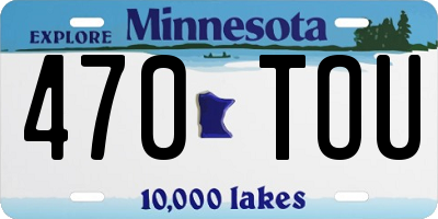 MN license plate 470TOU