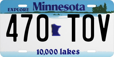 MN license plate 470TOV