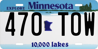 MN license plate 470TOW