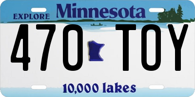 MN license plate 470TOY