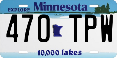 MN license plate 470TPW