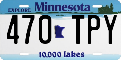 MN license plate 470TPY