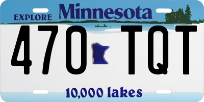 MN license plate 470TQT