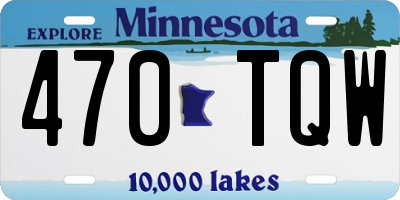 MN license plate 470TQW