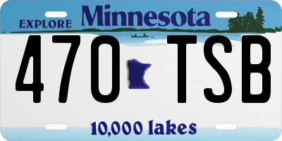 MN license plate 470TSB
