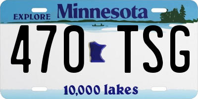 MN license plate 470TSG