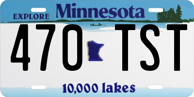 MN license plate 470TST
