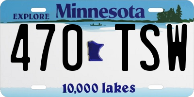 MN license plate 470TSW