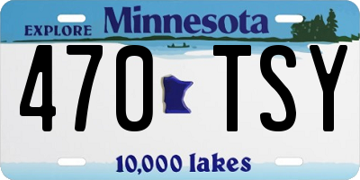 MN license plate 470TSY