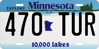 MN license plate 470TUR