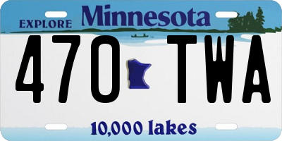 MN license plate 470TWA