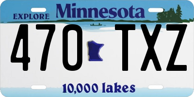 MN license plate 470TXZ