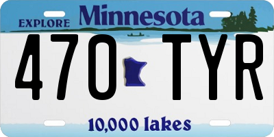 MN license plate 470TYR