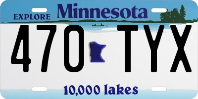 MN license plate 470TYX