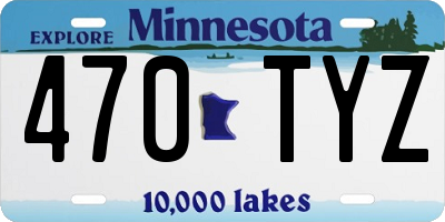 MN license plate 470TYZ