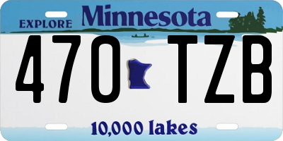 MN license plate 470TZB