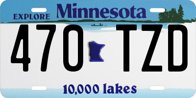 MN license plate 470TZD