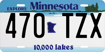 MN license plate 470TZX