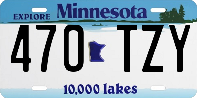 MN license plate 470TZY